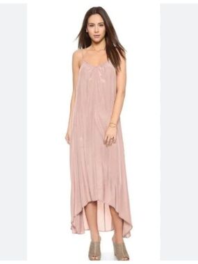 Pink Stitch - Blush Pink Spaghetti Strap Maxi Dress - Size 8